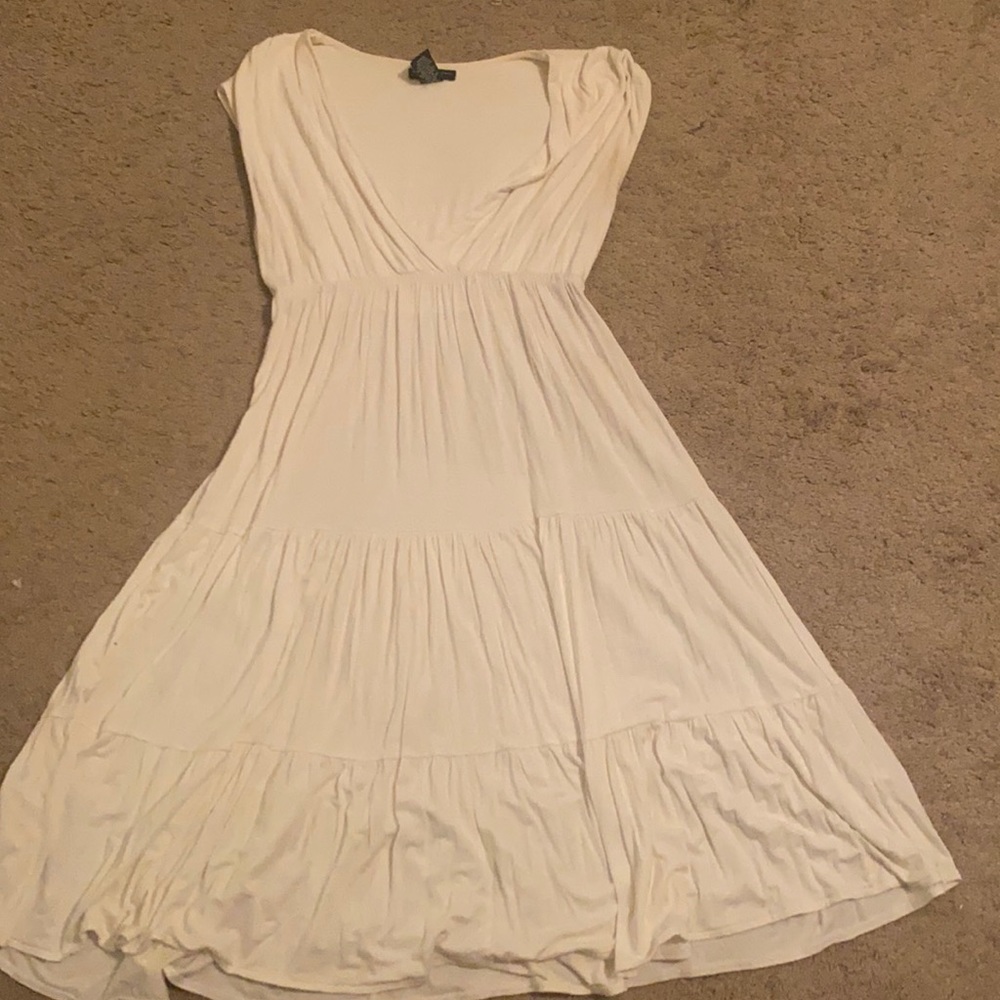 White cotton swing dress